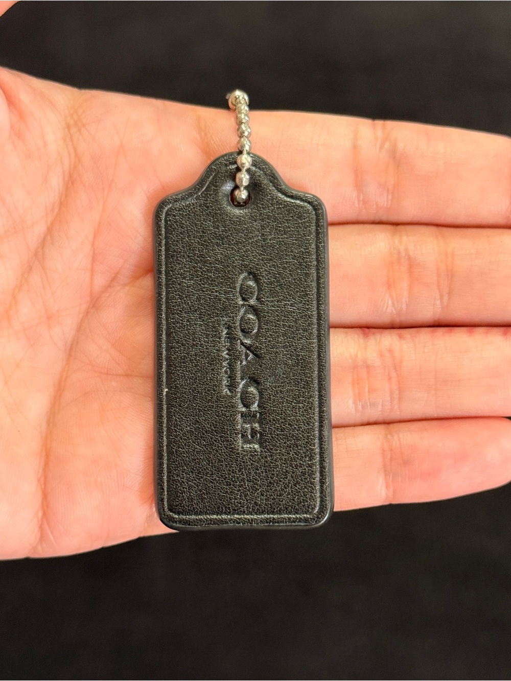 2.25” Medium Modern Coach Leather Key Fob Bag Charm Keychain Hang Tag/Hangtag